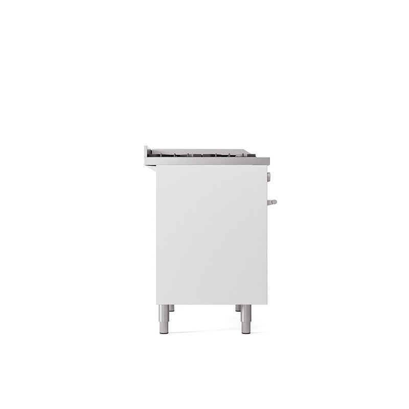 ILVE Professional Plus II 40 in Dual Fuel Range, Liquid Propane, White/Stainless Steel