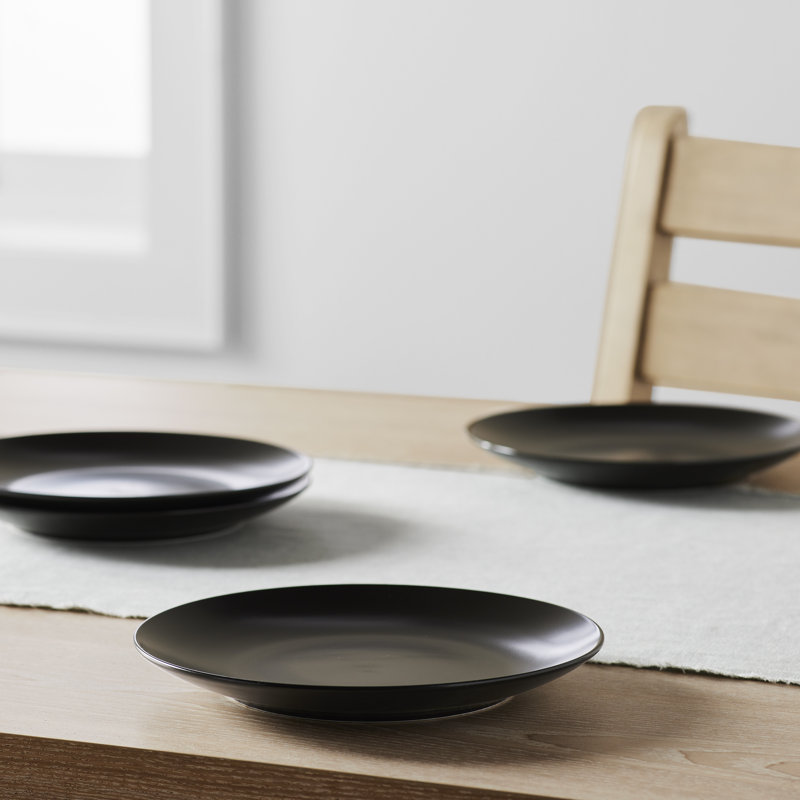 Assiette à salade en grès Izie Coupe, Noir