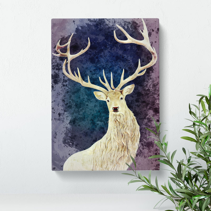 XV1022-4991X View Of The Stag No.5 - Print, No Matte, Wrapped Canvas, 50cm H x 35cm W