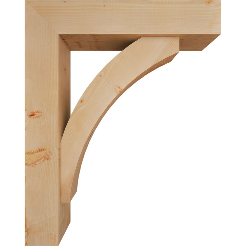 7 1/2"W x 32"D x 40"H Thorton Block Smooth Bracket w/ Offset Brace, Douglas Fir, 40 x 32, 7 1/2"W Douglas Fir (Smooth)