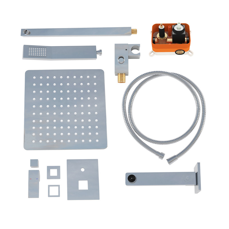 Système de robinets de douche avec valve brute, Chrome