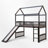 Twin Size Low Loft Bed With Slide-1225399311