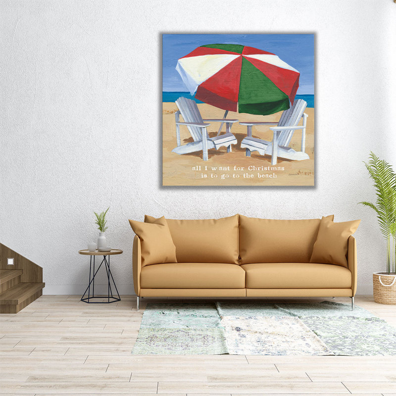 «Christmas at the Beach III», reproduction d'art sur toile, H 20 po x l 20 po
