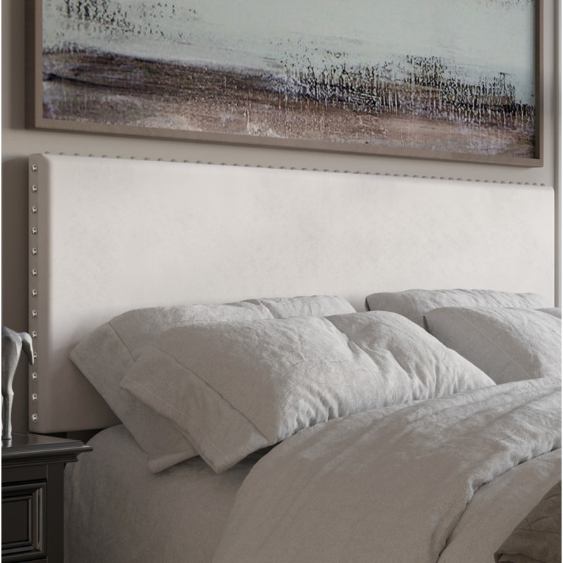 Tête de lit tapissier Haawa, Velours beige, Grand
