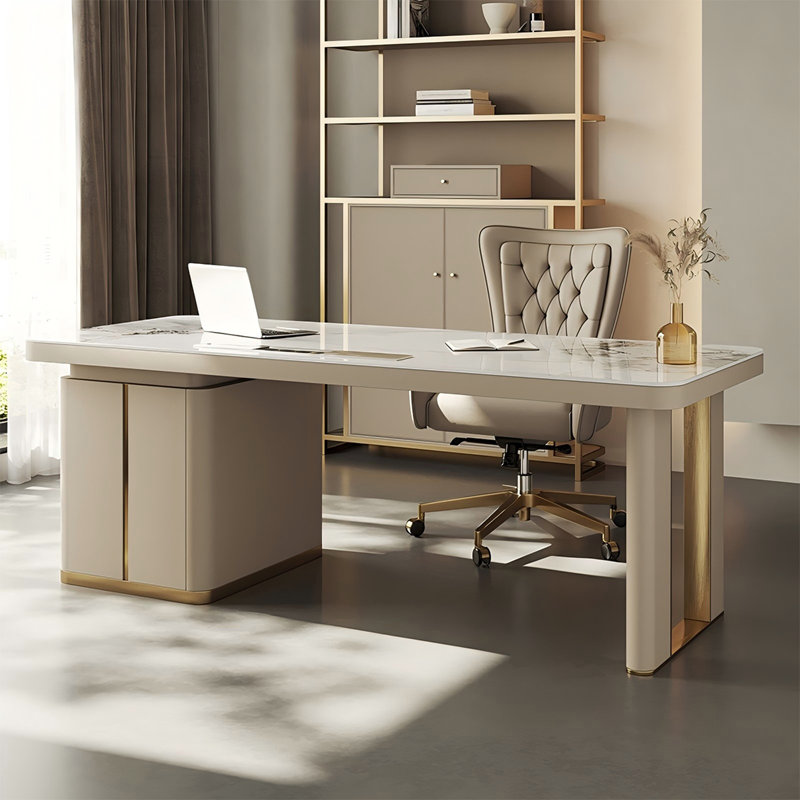 Bureau rectangulaire 55,25 po luxueux et haut de gamme, 29.53" H x 55.12" W x 27.56" D