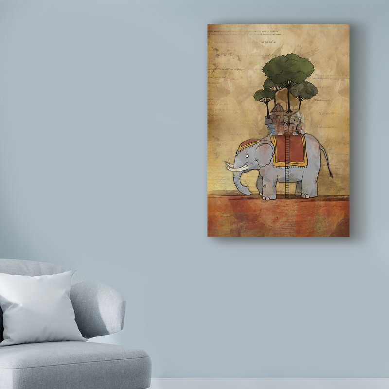 « imaginaire éléphant », art sur toile, H 24 po x l 16 po x P 2 po