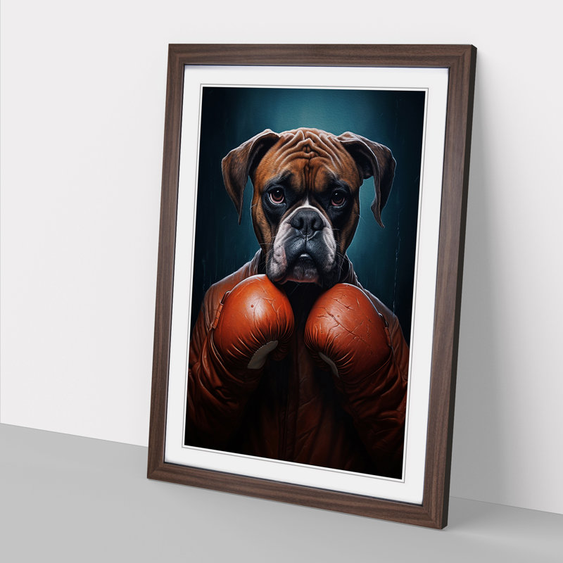 Boxer Dog Conceptual No.2 - Framed Print, Walnut Framed, 34cm H x 25cm W x 2cm D