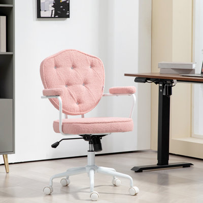 Chaise de bureau rose avec molleton ours - Fluffy Space