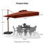 Parasol en porte-à-faux carré en bois 132 po ChemIn, rouge brique-1536795999