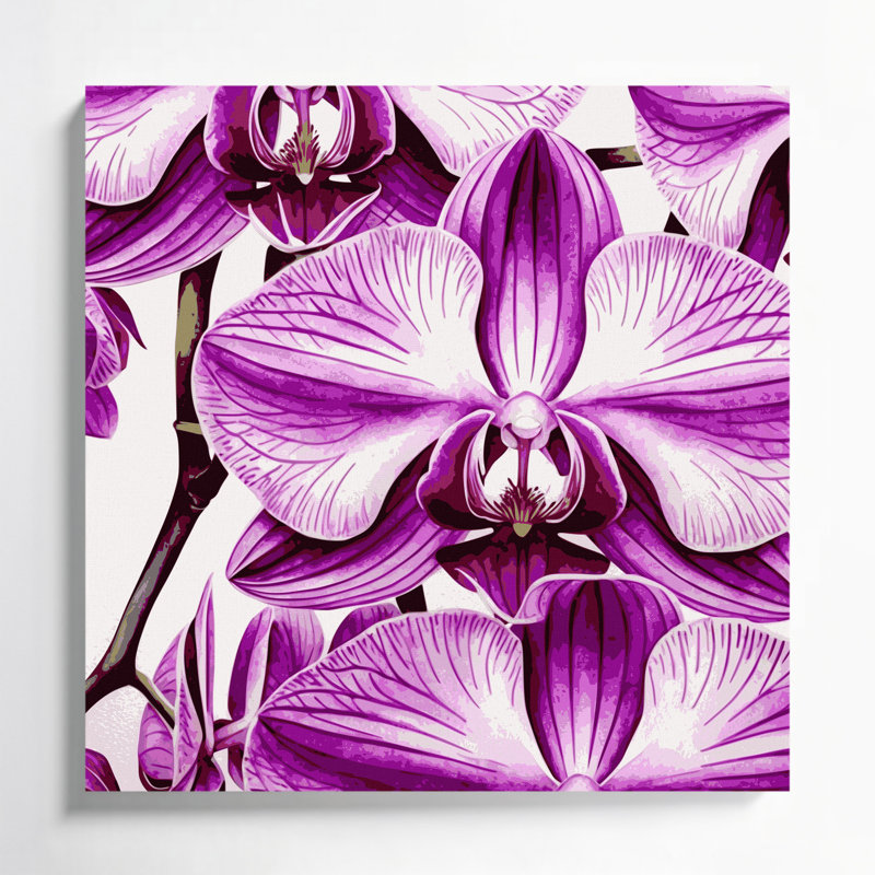 "Watercolor Botanical", art mural sur toile beige, 8" H x 8" W