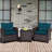 3 Pcs Patio Rattan Furniture Set Cushioned Conversation Set Sofa-865104899