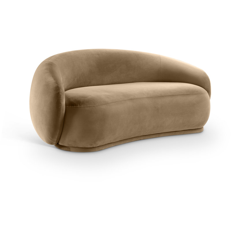 Causeuse en velours Emery, Velours beige