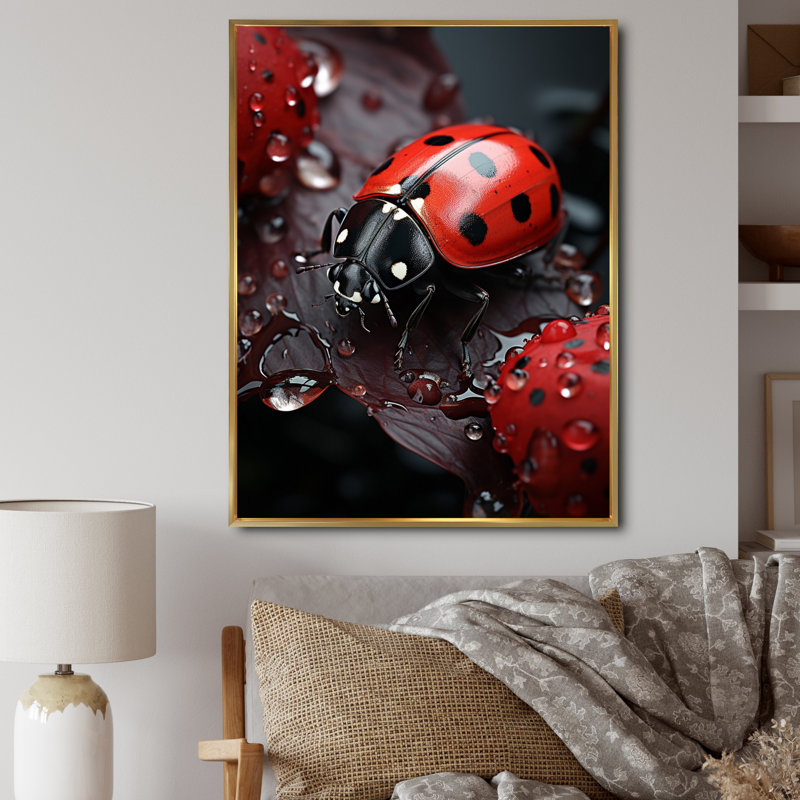 Yohanan Insectes Bugs Microcosmic Harmony II - Imprimé, H 40 po x l 30 po x P 1,5 po, Cadre flottant doré