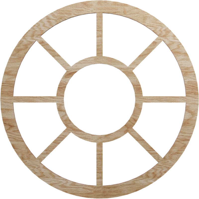 Médaillon de plafond 32 po x H 11 po x P 11 po x P 11 po x P Grace, H 22 po x l 22 po x P 0,25 po, Chêne rouge