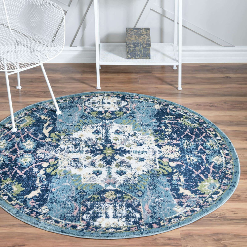Endel Abstract Indoor Rug, Round 5'
