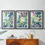 Blue Tropics I - reproduction sur mesure encadrée de qualité supérieure mate - 3 pièces