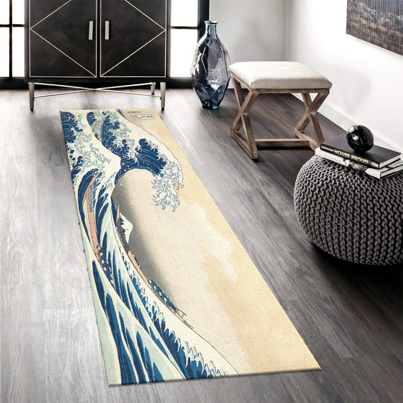 Floral Symphony Soft Non-Woven Printed Rug Boasting Artistic Elegance, Ideal for Uplifted Home Decor and Enhanced Comfort
