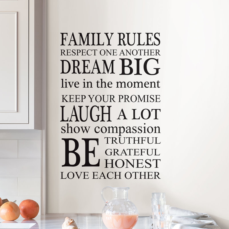 Décalcomanie murale "family rules"