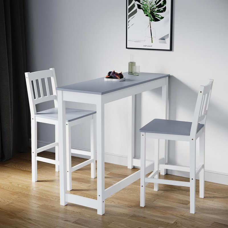 Burgan 2 - Person Dining Set, White, Grey