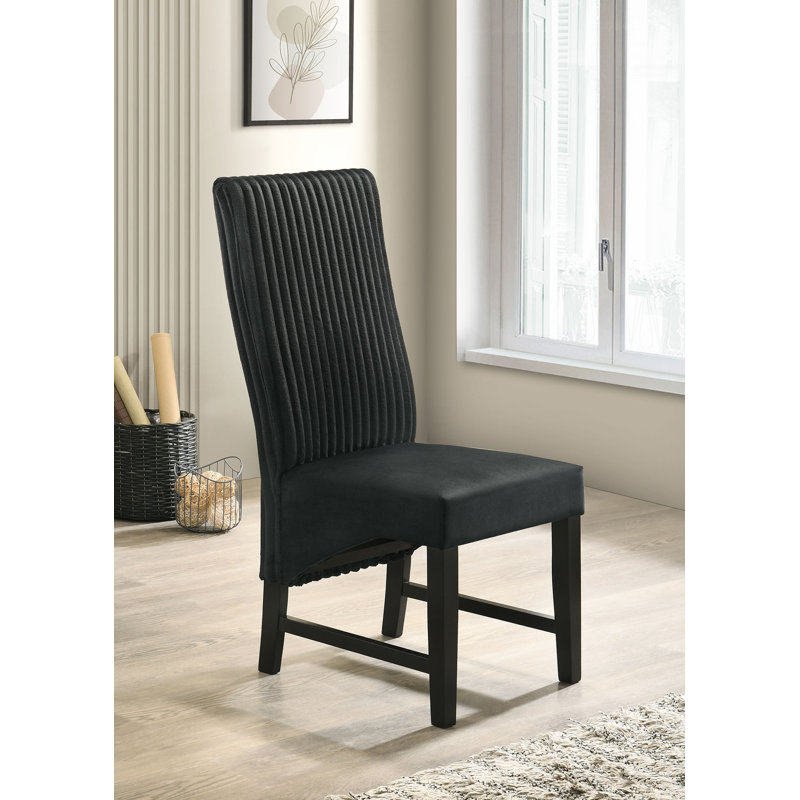 Chaise d'appoint rembourrée Barrand (ensemble de 2), Noir, noir, noir, noir