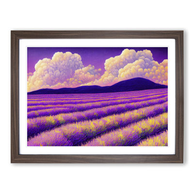 Exquisite Lavender Flower Field 1 Piece Single Picture Frame Wall Art
