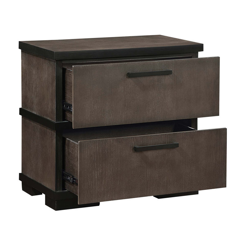 Table de chevet 2 tons 2 tiroirs 1 pièce