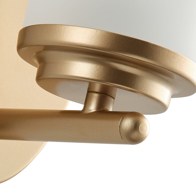 1-Golden dimmable glass iron wall lamp, Gold