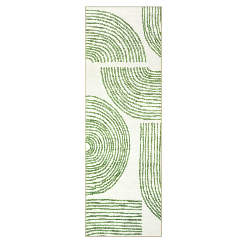 Machine Washable Rug with Non Slip TPR Backing Soft Non Shedding Floor Covering, Low Pile Thin Foldable Printed Mat for Living Room Bedroom