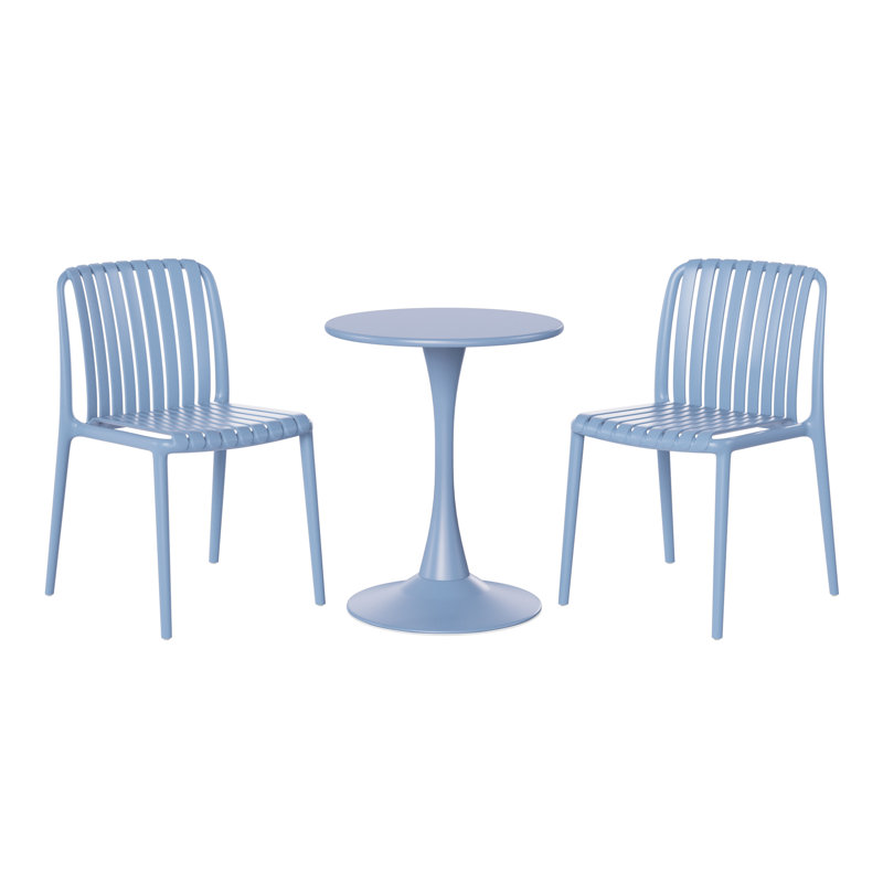 Ensemble repas extérieur 2 personnes, Bleu, H 28,5 po x l 23,5 po x P 23,5 po, 2