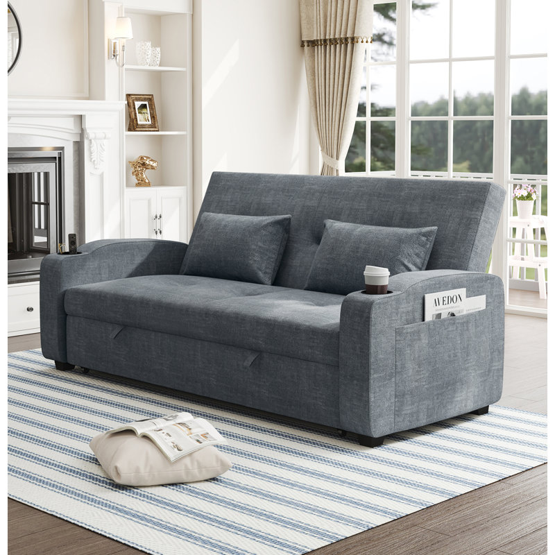 82" Upholstered Convertible Sleeper Sofa