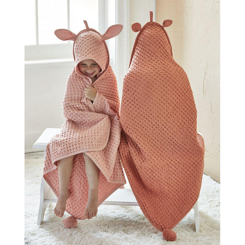 Bear Hooded Waffle Weave Towel
