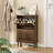 Mid-century Modern Shoe Cabinet With Double Flip Drawers, Freestanding Storage Unit For Entryway Or Corridor-1945356530
