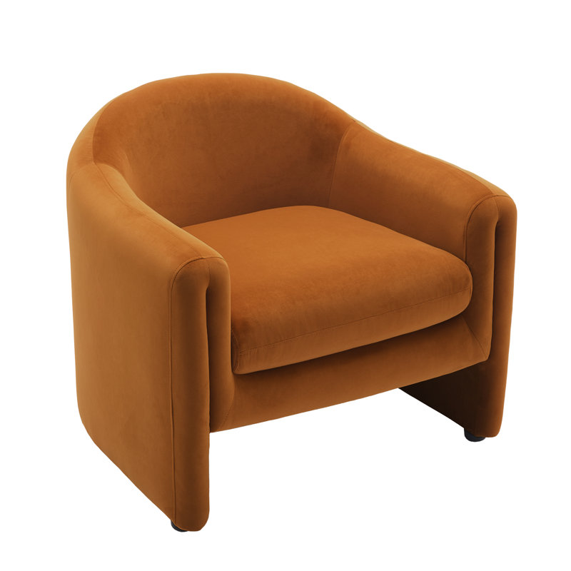 Esly 82Cm Wide Barrel Chair, Rusted Orange Velvet