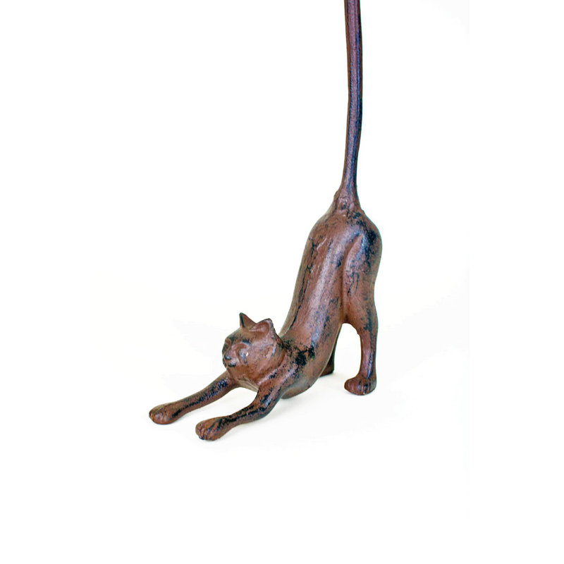  Porte-essuie-tout en fonte pour chat - 18 po de hauteur décorative brun rustique