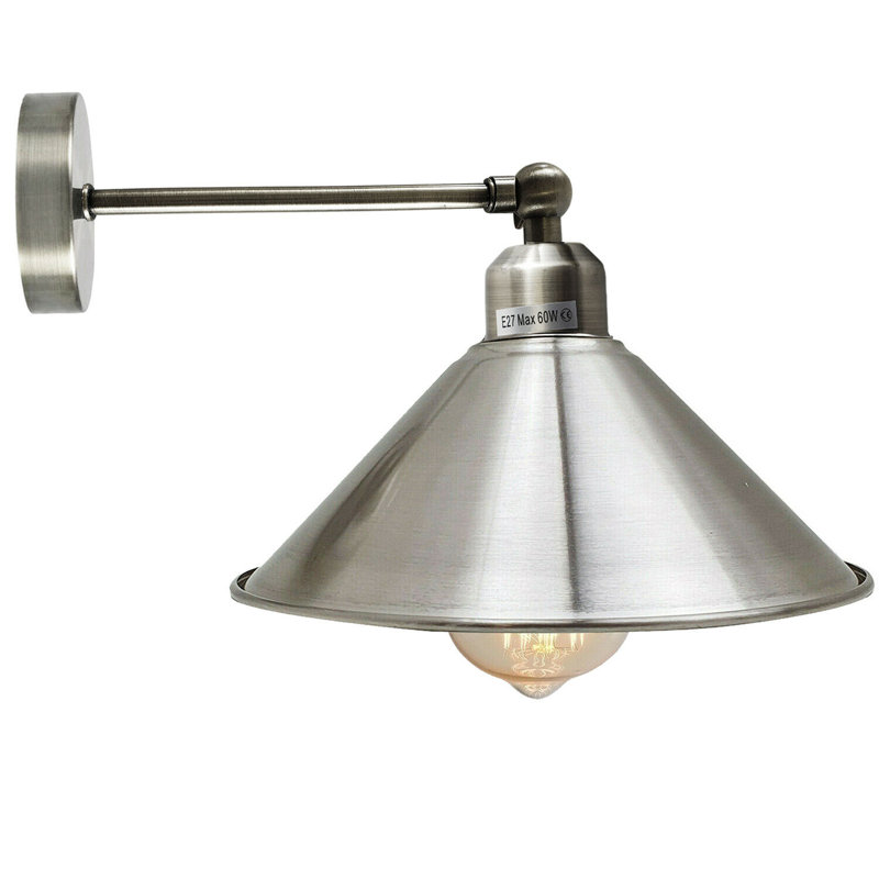 Helton Armed Sconce, Satin Nickel