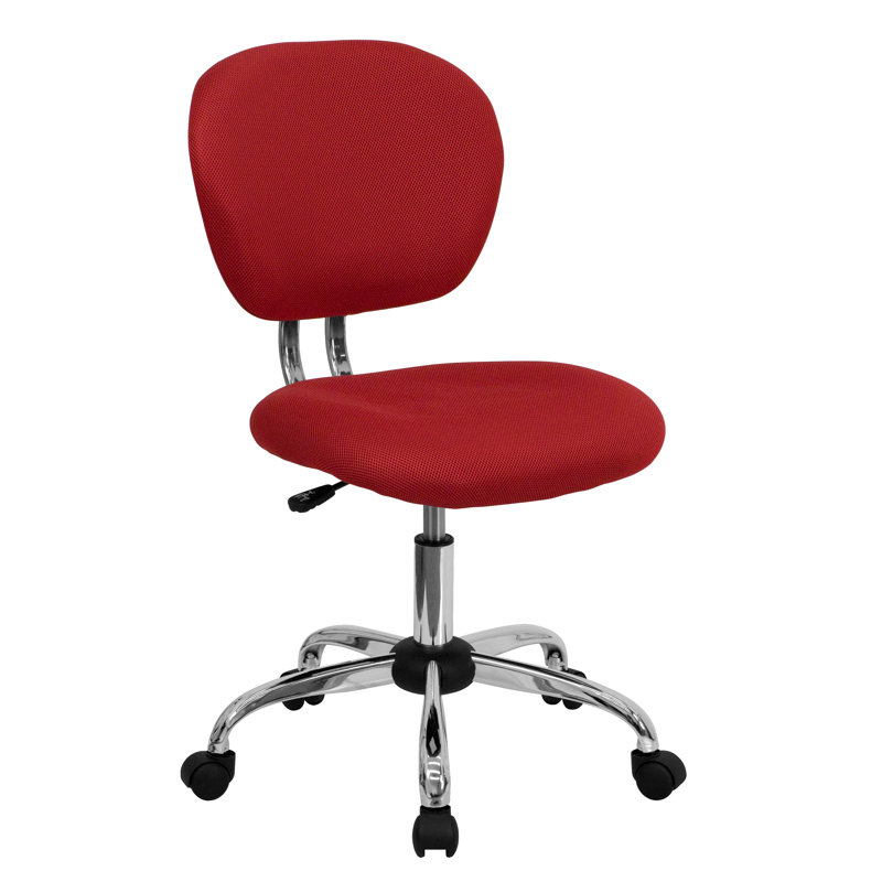 Beverly Mid-Back Swivel Mesh Office Chair with Padded Seat by Flash Furniture, Red Mesh