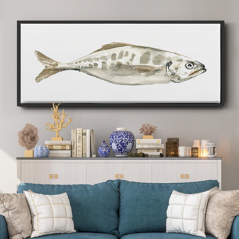 «Silver Fish II», reproduction sur toile flottante, Noir, H 20 po x l 50 po x P 1,5 po