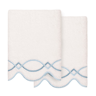  Ensemble de serviettes 100% coton turque à motif festonné 2 pièces