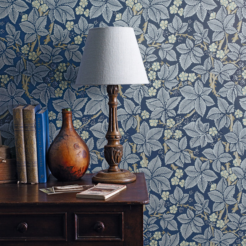 Bramble Wallpaper, Indigo