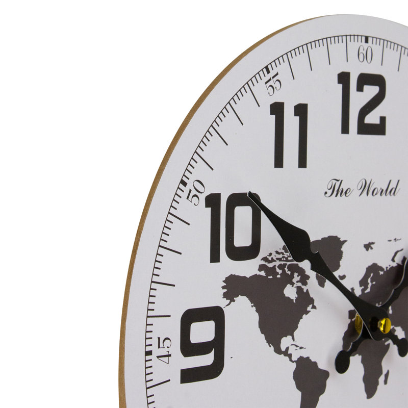 Horloge murale 12 po blanche et noire