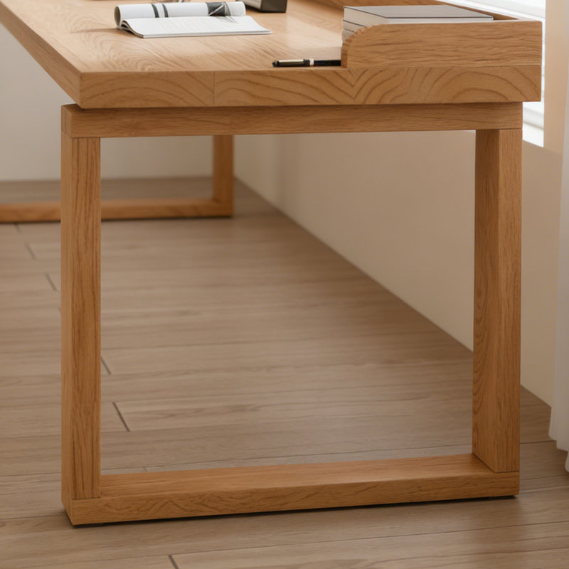 Bureau long pin massif en bois massif Burlywood, H 29,5 po x l 63 po x P 23,6 po