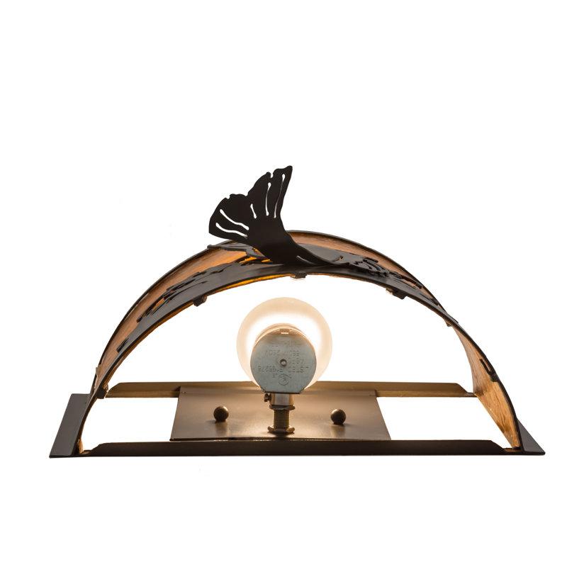 Rustic Lodge Brass Flush Mounted Sconce