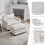 Fauteuil d'appoint rembourré avec repose-pieds Redenius Boucle-107084445