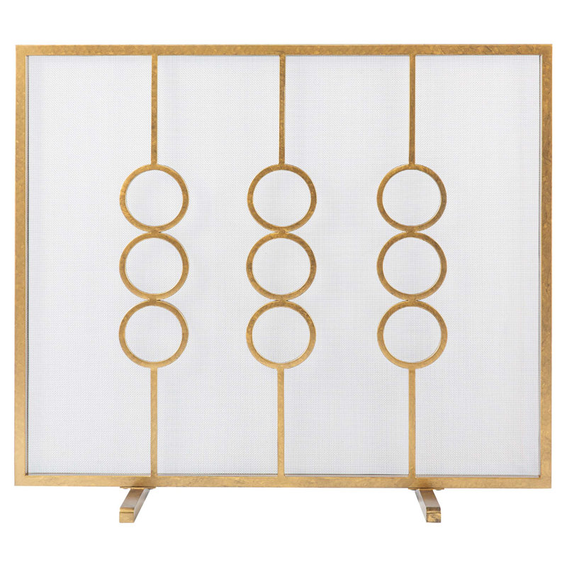 Ringlet Iron Fireplace Screen, Royal Gold