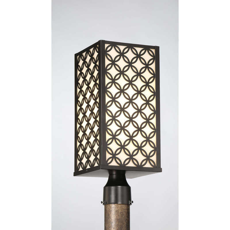 CLOVER LED Outdoor Post Lantern, Black/White