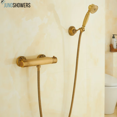 Douche à main en laiton avec boyau Juno Roman - finition or antique