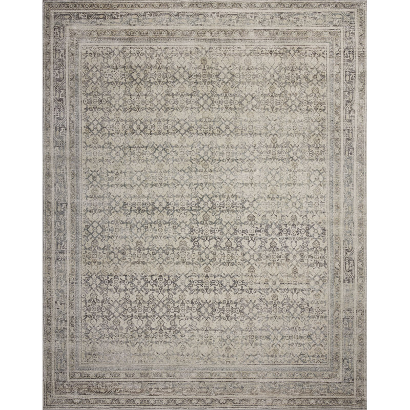 Tapis ivoire / ardoise Loloi Xhevat Cloudpile, 7 pi 6 po x 9 pi 6 po