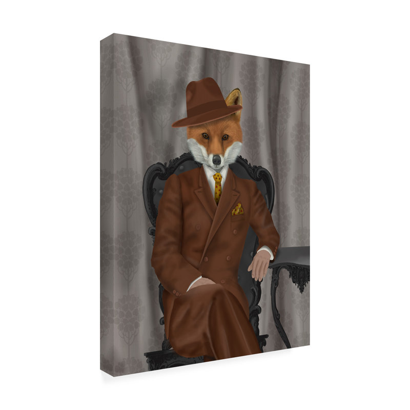 «Fox 1930s Gentleman» par Fab Funky - impression sur toile tendue