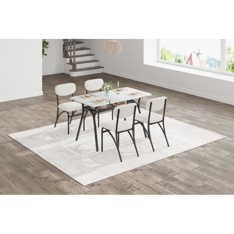 Ensemble de table de salle à manger 5 pièces Modern, Beige