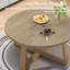 Table basse d'extérieur ronde avec plateau à finition grain de bois 35,5 po